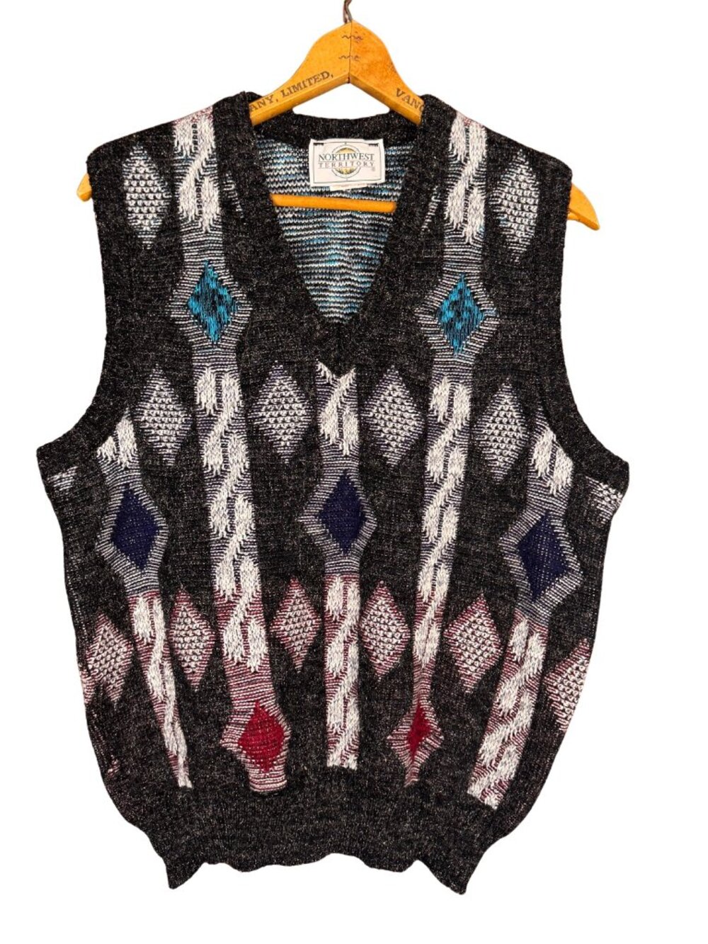 Vintage Western Sweater Vest, 80s Southwestern Knit Vest, Aztec